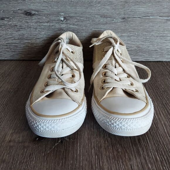Converse All Star Chuck Taylor Madison Low Top Glitter Gold & Canvas - Women's 7 - Picture 3 of 9